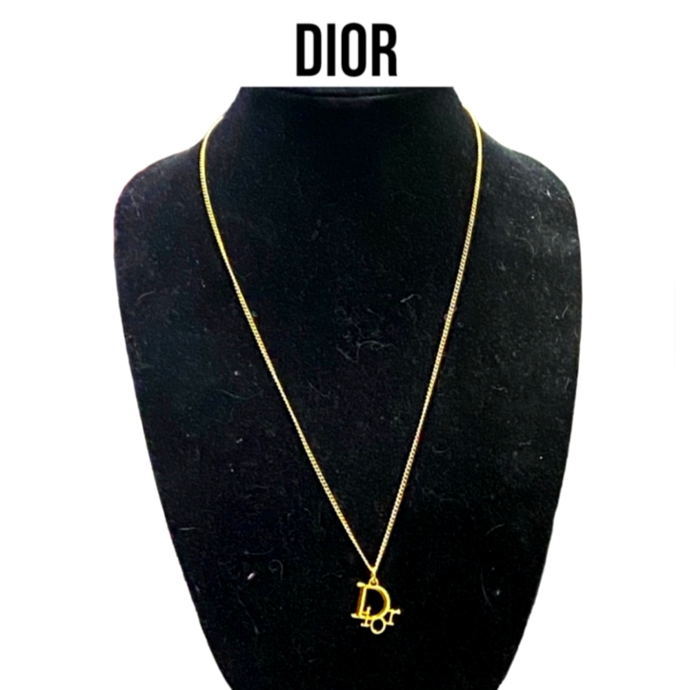 Christian Dior NWOT Falling Letters Charm & Unbranded Necklace (N14)
